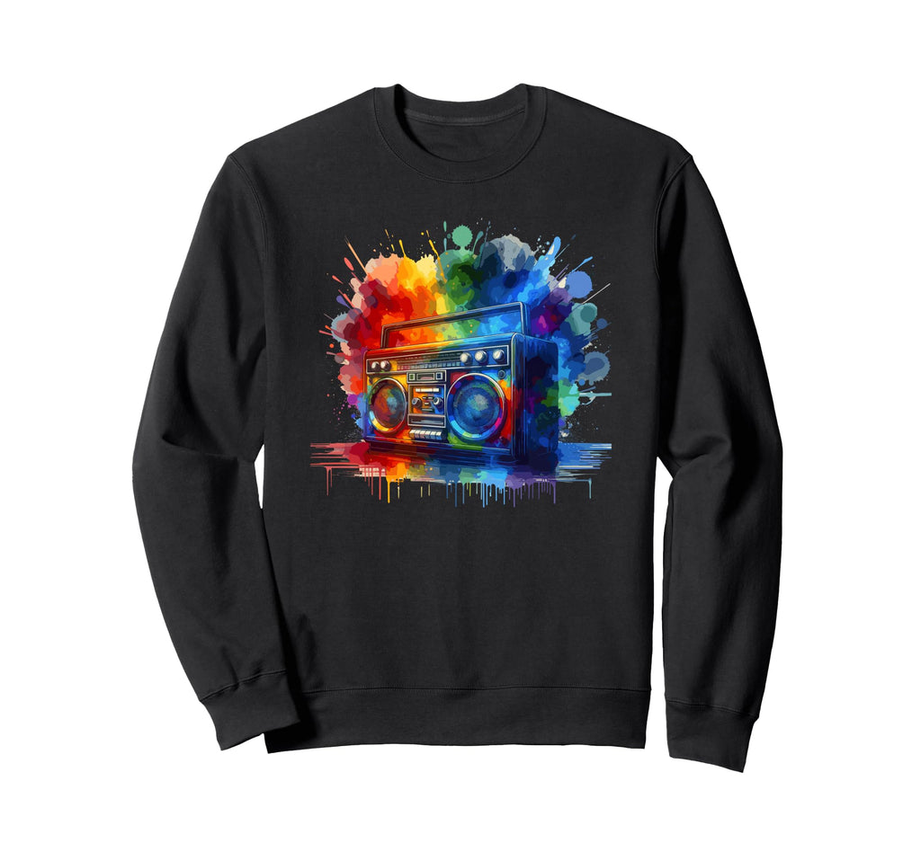 Splash Art Boombox Old School 80S Sweatshirt - Custom Art Print for Adults - T-Shirt, Sweatshirt, Hoodie