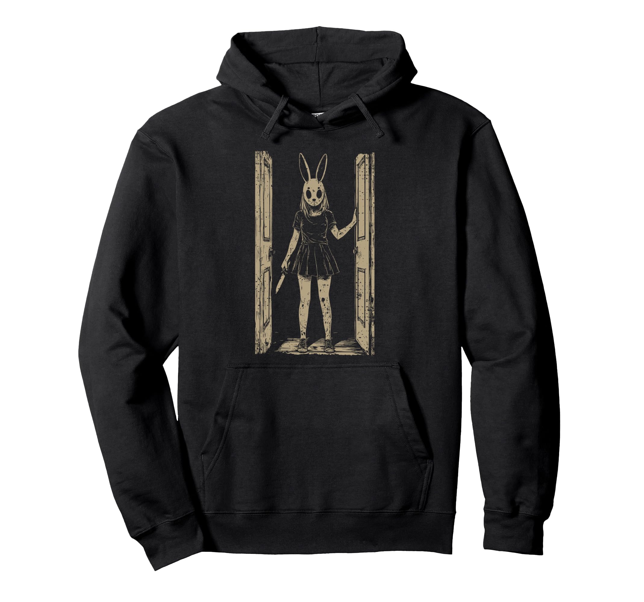 Anime Horror Bunny Aesthetic Soft Hoodie - Novelty Apparel for Adults - T-Shirt, Sweatshirt, Hoodie