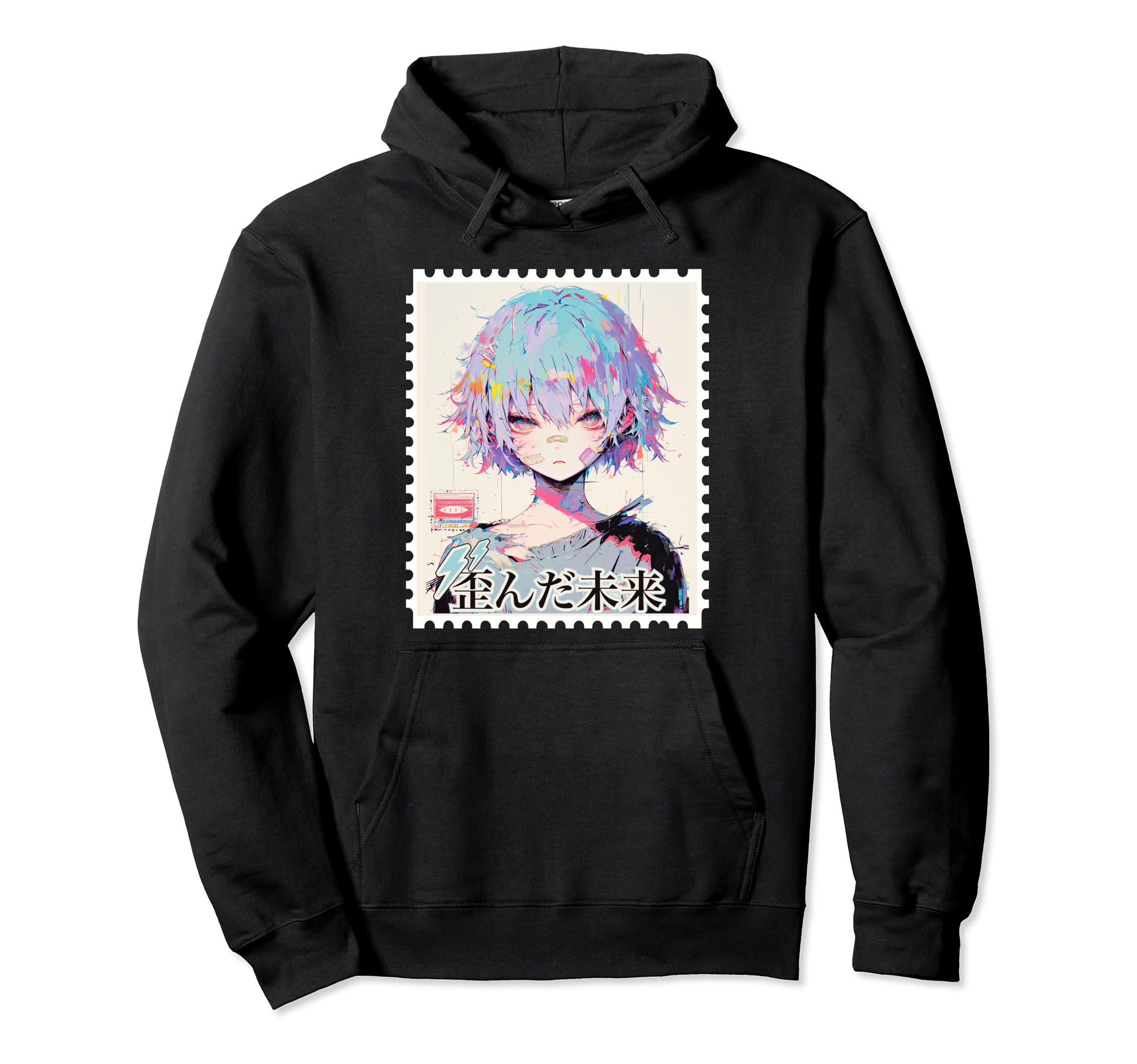 Emo Anti Social Anime Glitch Y2K Hoodie - Aesthetic Graphic Men Women - T-Shirt, Sweatshirt, Hoodie