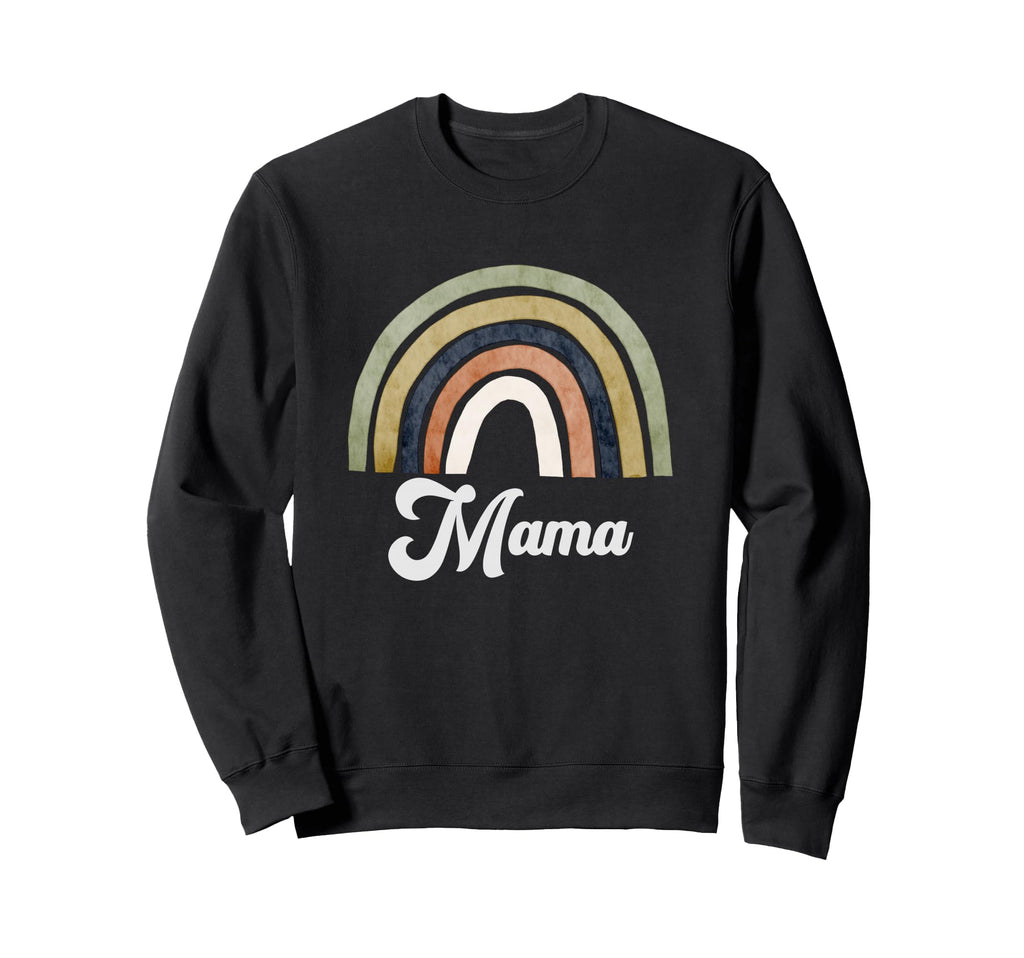 Boho Rainbow Mama Mother Mom Olive Sweatshirt - Novelty Apparel for Adults - T-Shirt, Sweatshirt, Hoodie
