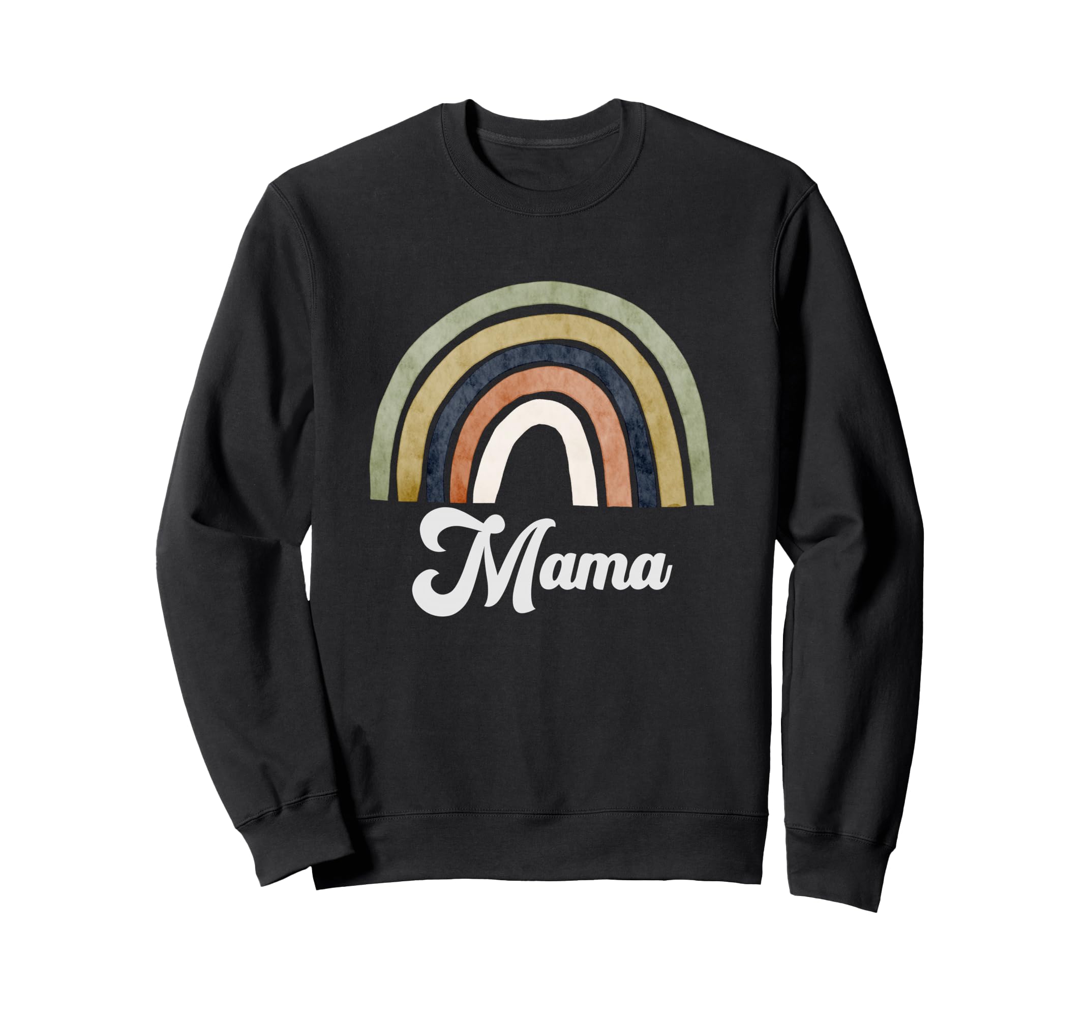 Boho Rainbow Mama Mother Mom Olive Sweatshirt - Novelty Apparel for Adults - T-Shirt, Sweatshirt, Hoodie