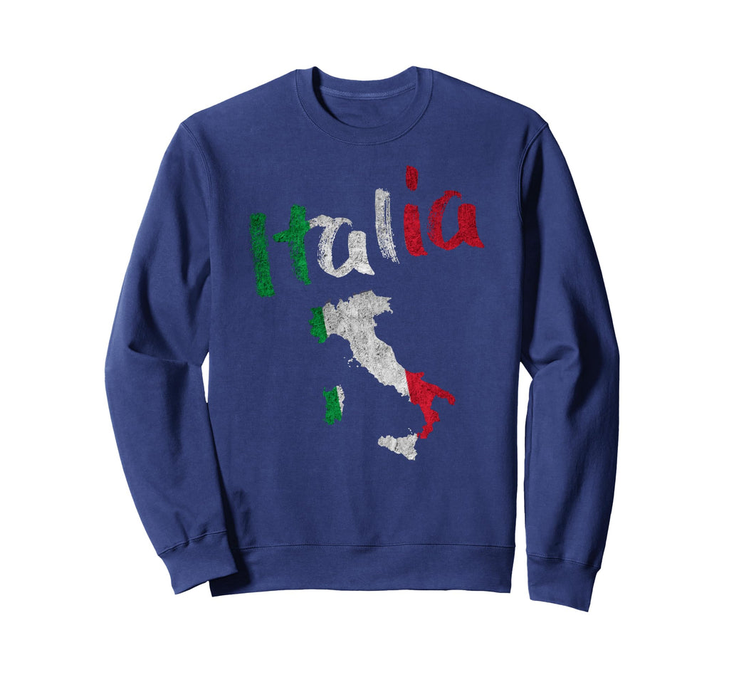 Distressed Italia Flag Italy Sweatshirt - Custom Art Print Men Women - T-Shirt, Sweatshirt, Hoodie