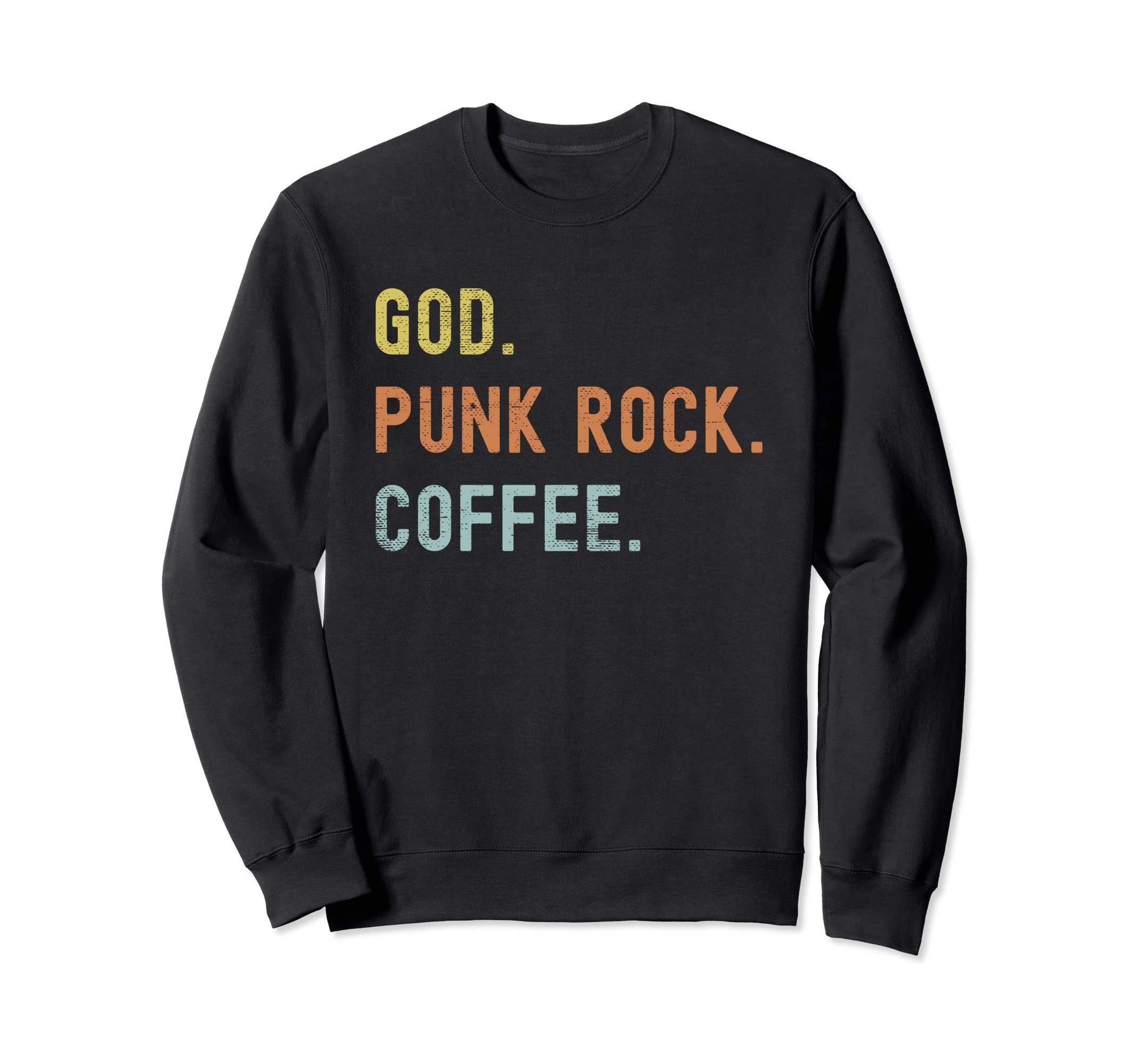 Vintages Punk Rock And Coffee Sweatshirt - Aesthetic Graphic for Adults - T-Shirt, Sweatshirt, Hoodie
