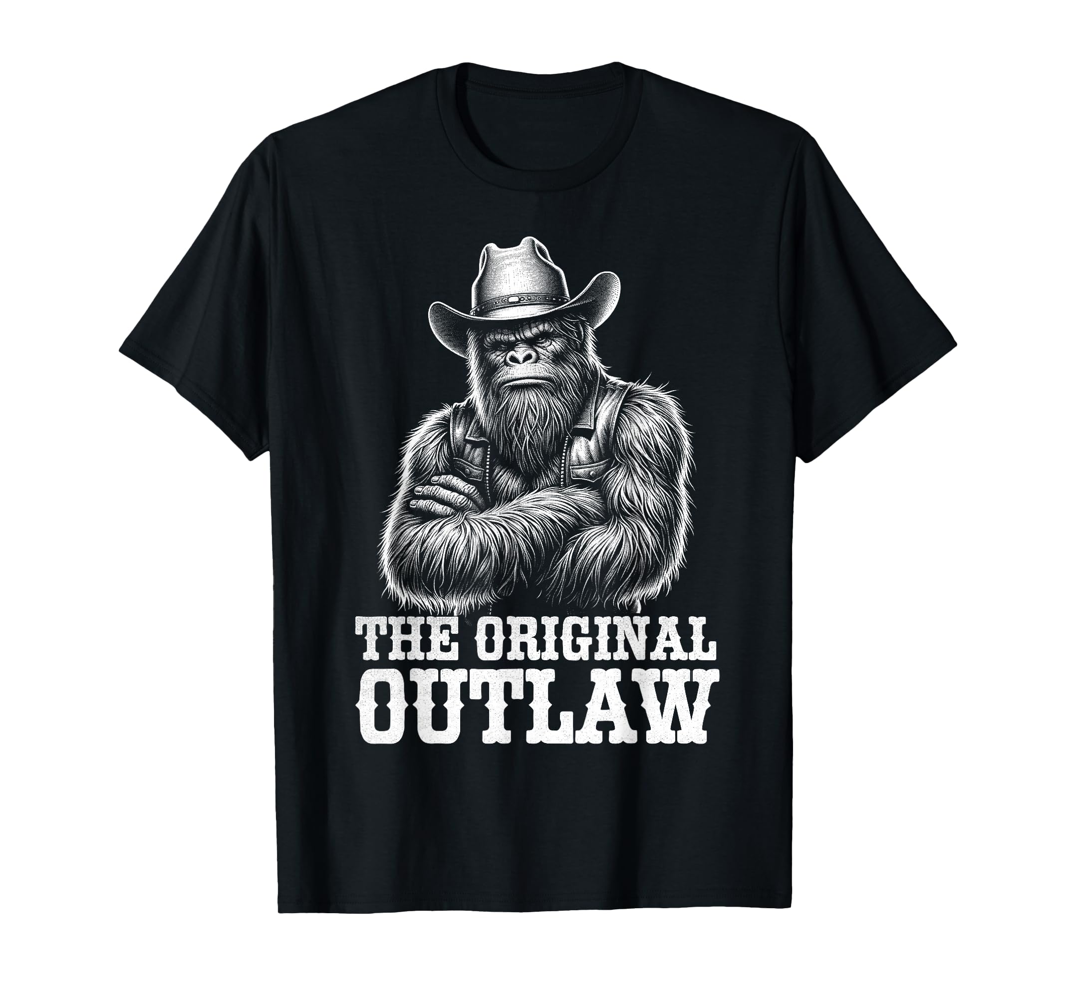 Bigfoot Sasquatch Funny Cowboy Cryptid T-Shirt - Custom Art Print Unisex - T-Shirt, Sweatshirt, Hoodie