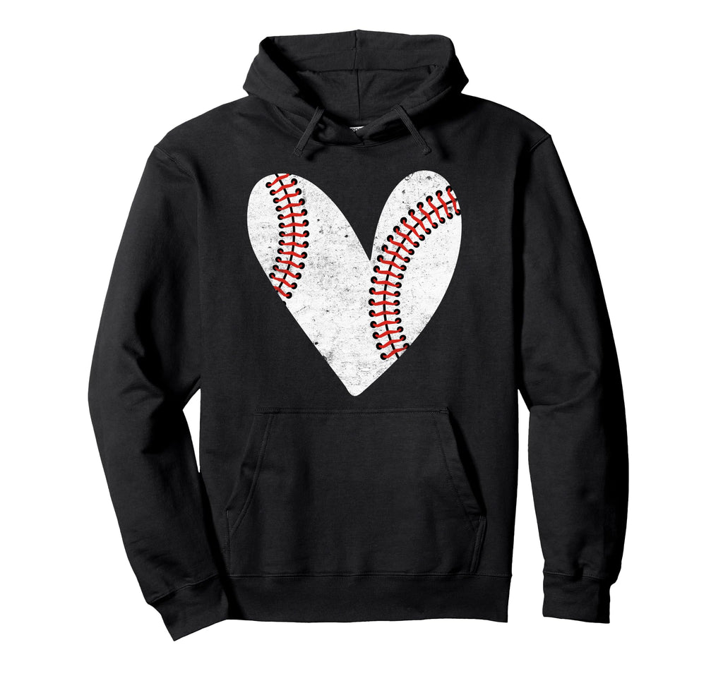Baseball Heart Mom Mama Baseball Mothers Hoodie - Minimalist Print Unisex - T-Shirt, Sweatshirt, Hoodie