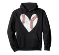 Baseball Heart Mom Mama Baseball Mothers Hoodie - Minimalist Print Unisex - T-Shirt, Sweatshirt, Hoodie