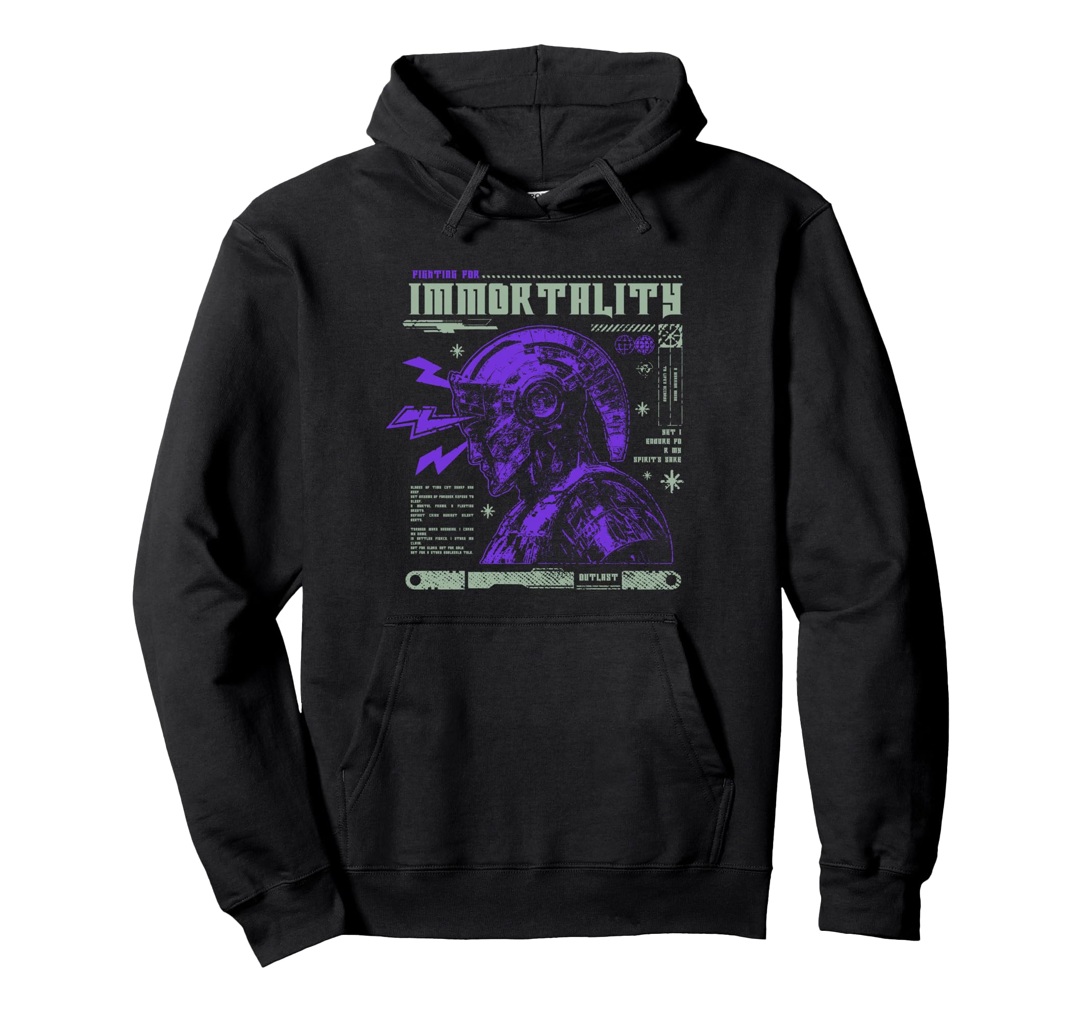 Y2K Immortality Bold Urban Graffiti Hoodie - Graphic Print Men Women - T-Shirt, Sweatshirt, Hoodie
