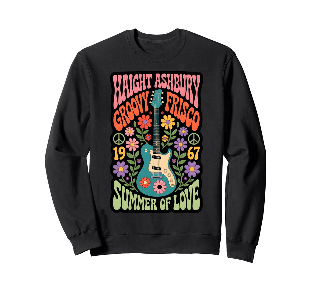 60S Flower Power Groovy Frisco Sweatshirt - Fun Novelty Design for Adults - T-Shirt, Sweatshirt, Hoodie
