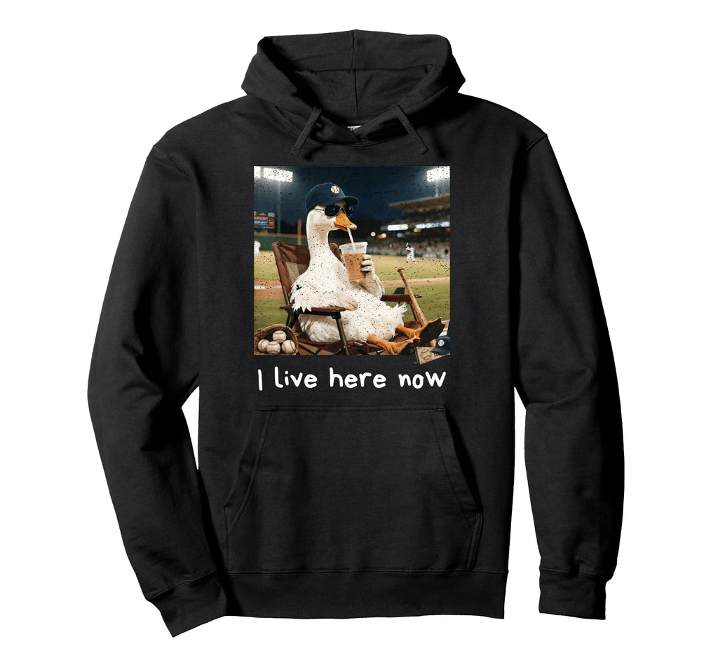 Funny Goose Baseball Field Ballfield I Live Hoodie - Unique Graphic Unisex - T-Shirt, Sweatshirt, Hoodie