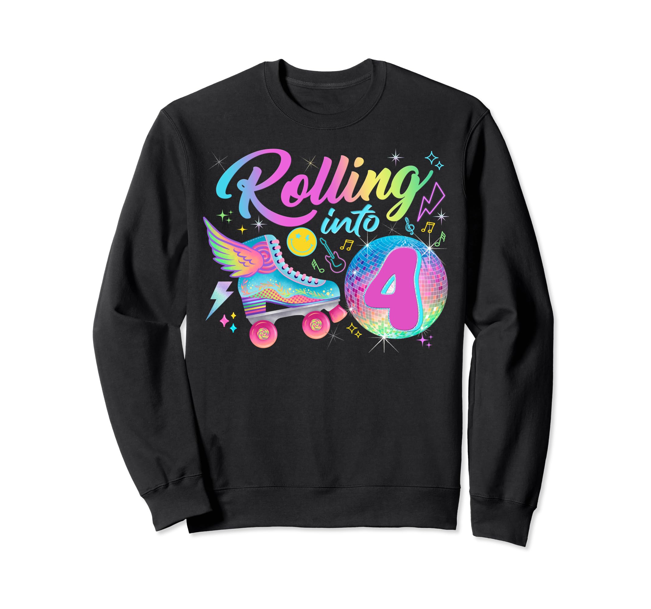 Roller Skates Birthday Disco Ball Sweatshirt - Trendy Graphic for Adults - T-Shirt, Sweatshirt, Hoodie