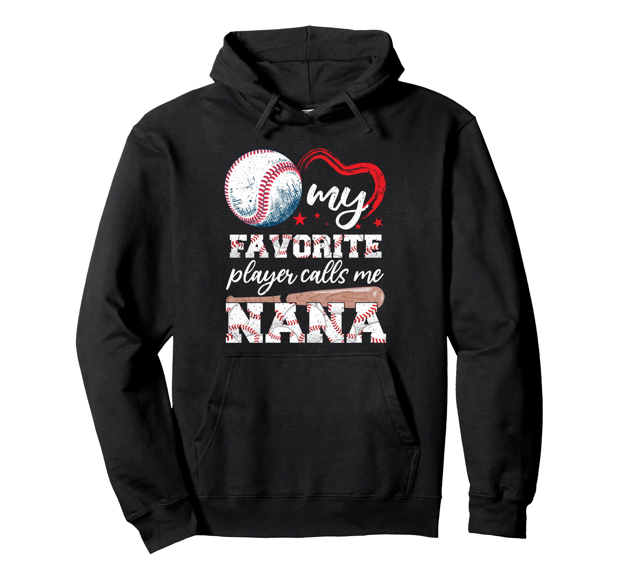 Baseball Grandma My Favorite Player Hoodie - Graphic Print for Adults - T-Shirt, Sweatshirt, Hoodie