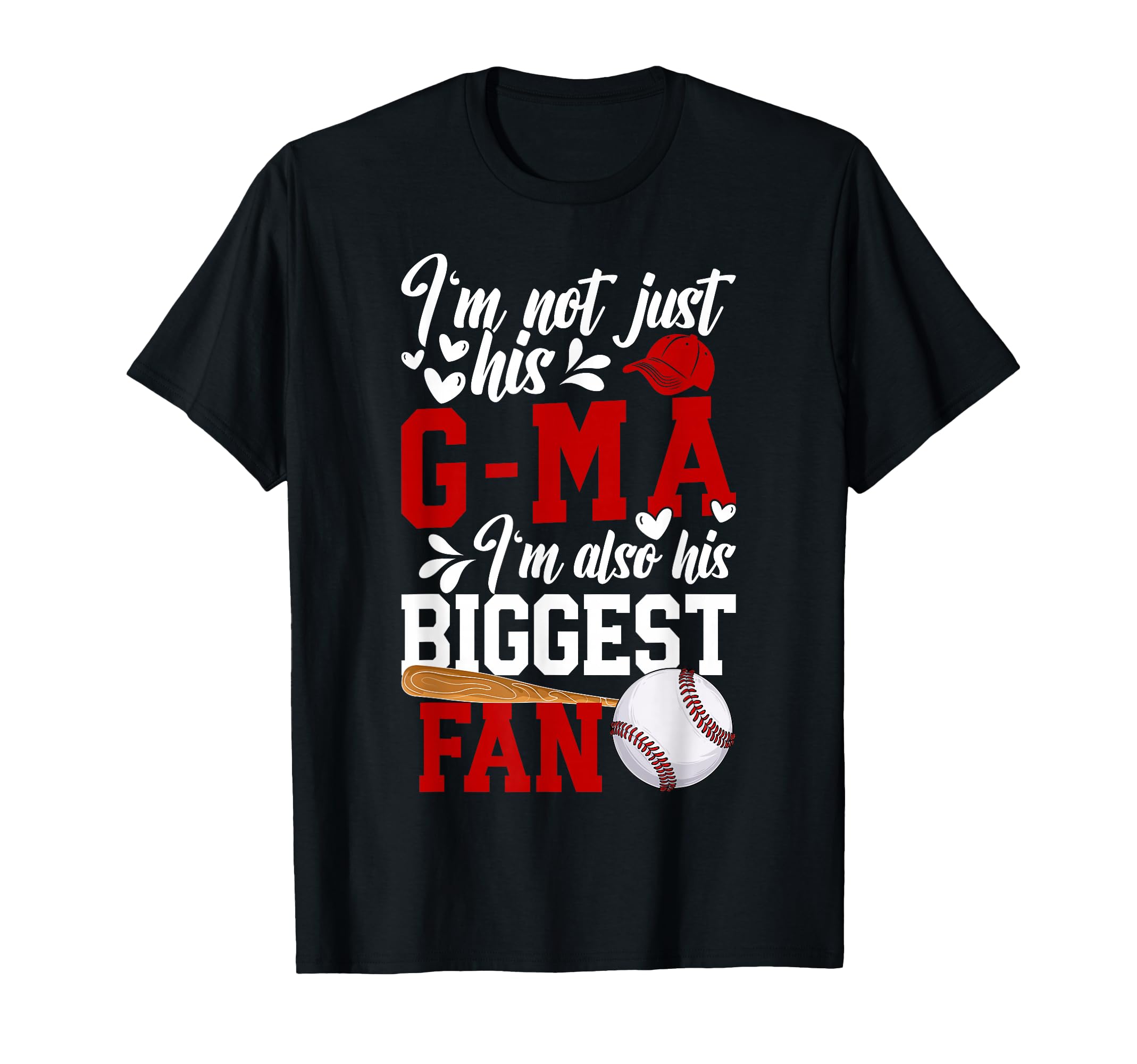 His Biggest Fan Baseball G Ma Baseball T-Shirt - Unique Graphic for Adults - T-Shirt, Sweatshirt, Hoodie