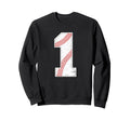 Baseball Jersey Number 1 Distressed Sweatshirt - Trendy Graphic Men Women - T-Shirt, Sweatshirt, Hoodie