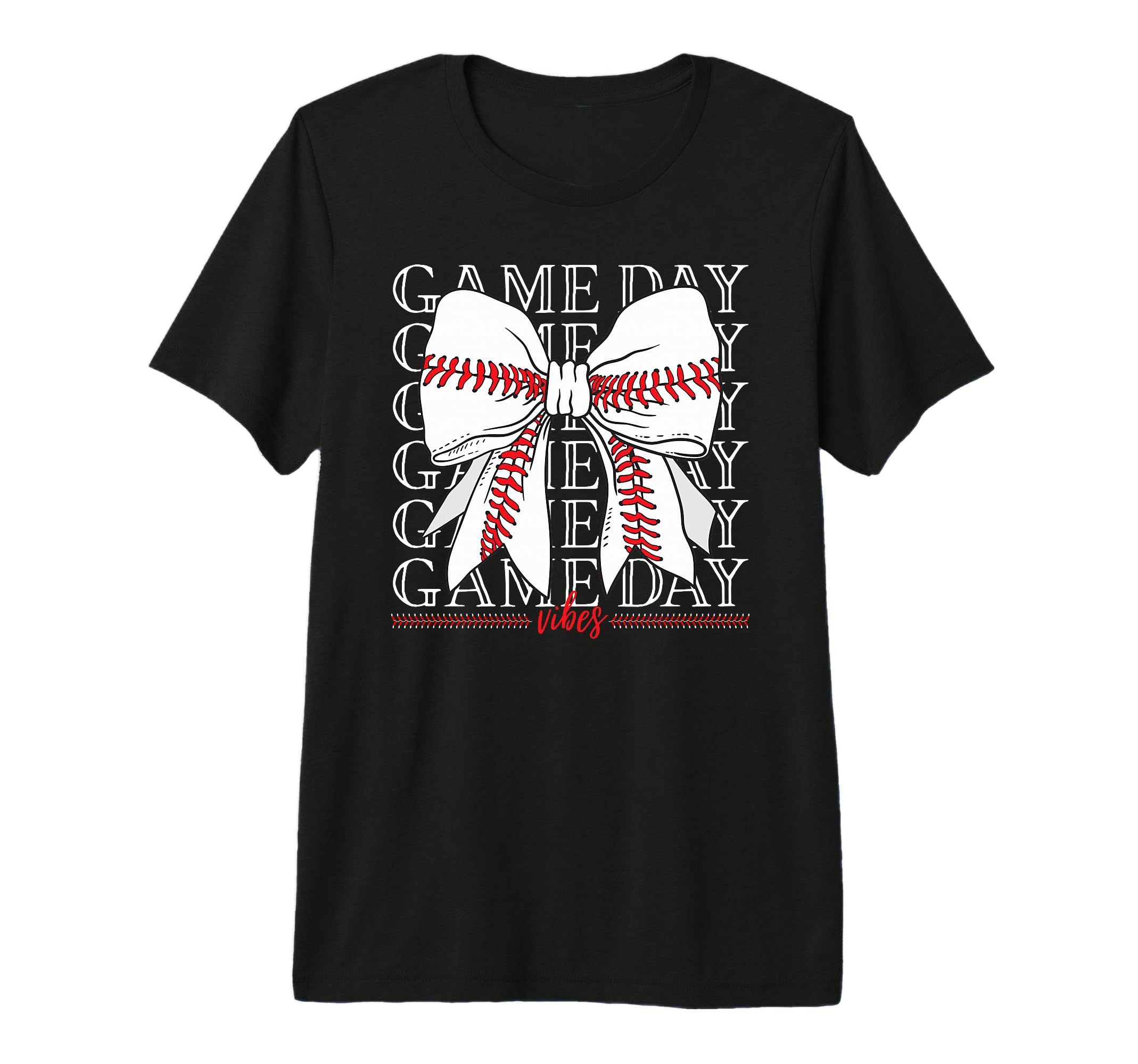 Game Day Vibes Coquette Bow Baseball Mama T-Shirt - Graphic Print Unisex - T-Shirt, Sweatshirt, Hoodie