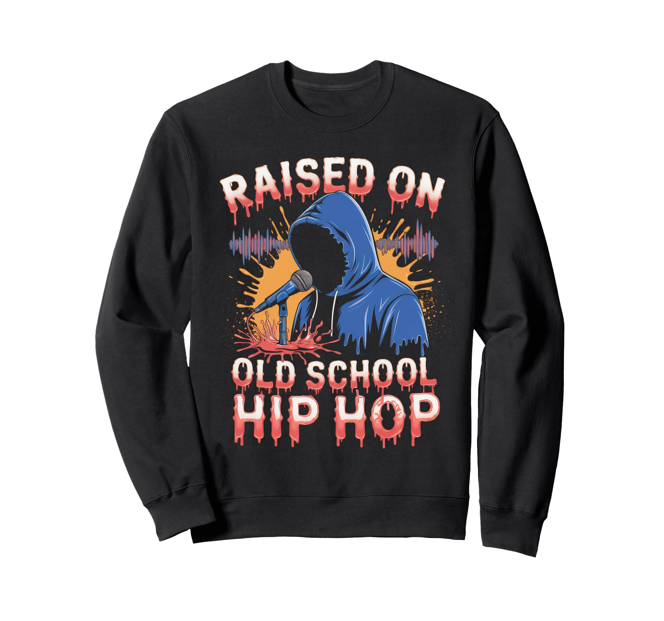 Raised Old School Hip Hop Cassette Sweatshirt - Novelty Apparel Unisex - T-Shirt, Sweatshirt, Hoodie