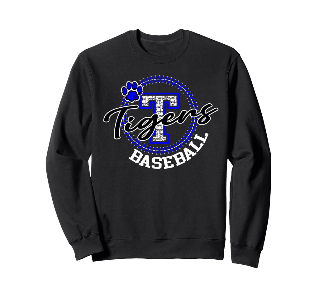 Tigers Baseball School Spirit Sweatshirt - Minimalist Print for Adults - T-Shirt, Sweatshirt, Hoodie
