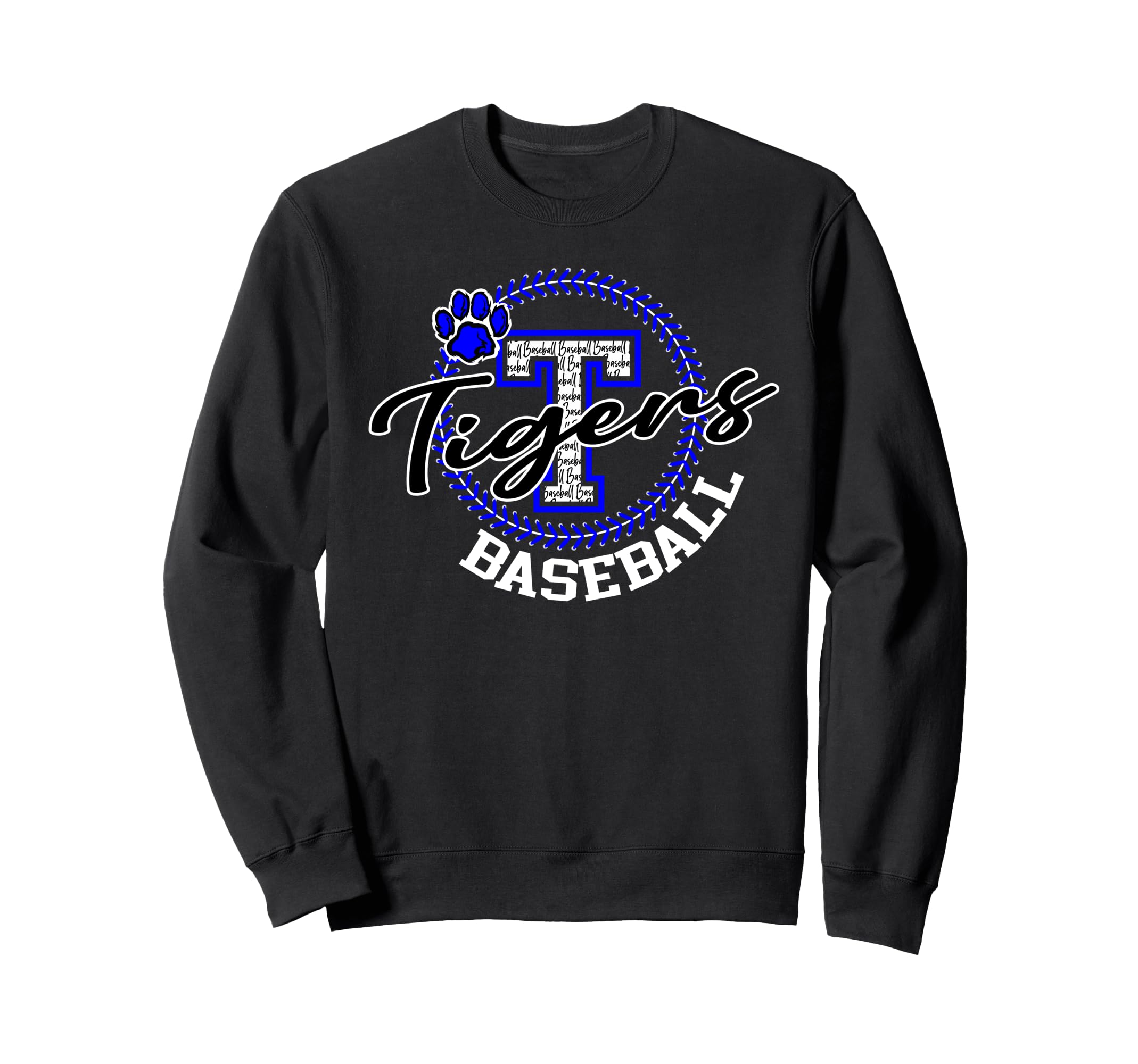 Tigers Baseball School Spirit Sweatshirt - Minimalist Print for Adults - T-Shirt, Sweatshirt, Hoodie