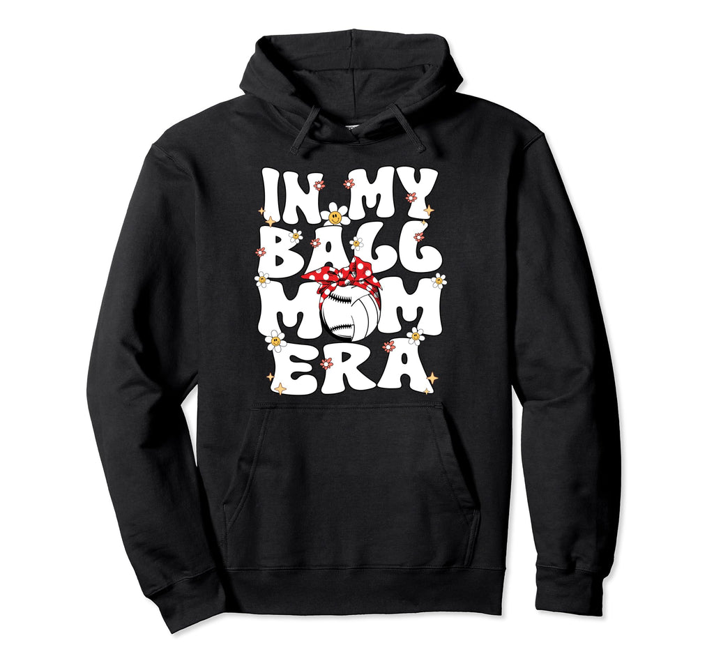 My Ball Mom Era Groovy Baseball Hoodie - Trendy Graphic for Adults - T-Shirt, Sweatshirt, Hoodie