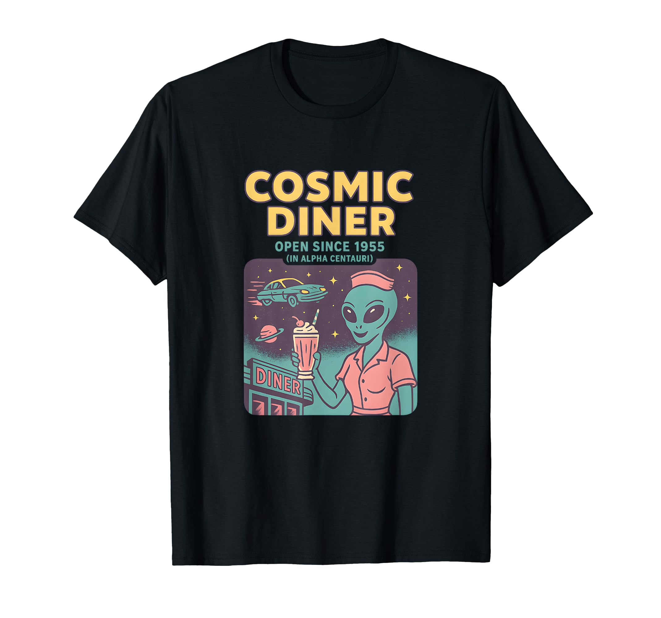 Cosmic Diner Space Caf Alien T-Shirt - Novelty Apparel Men Women - T-Shirt, Sweatshirt, Hoodie