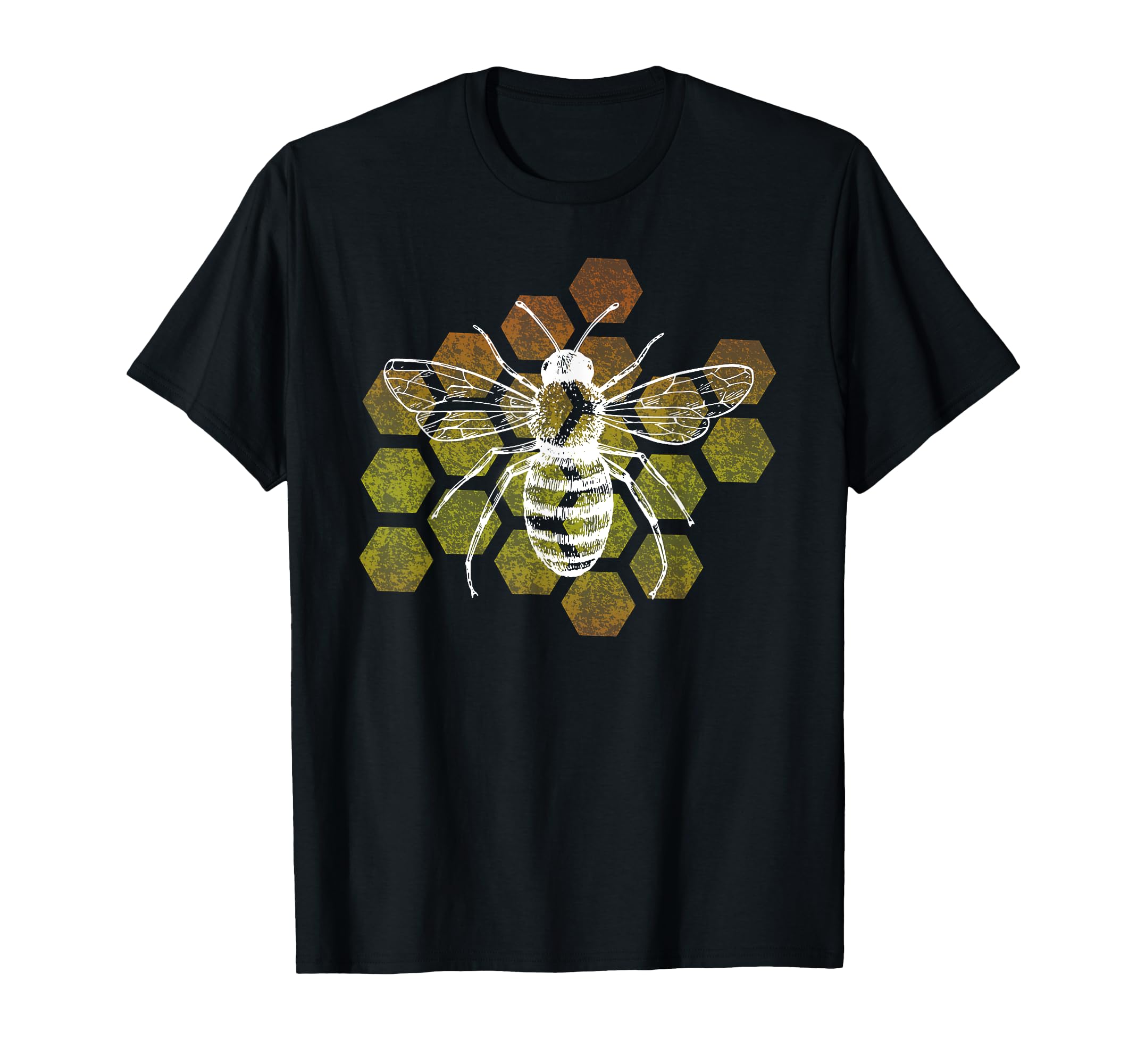 Beekeepers Distressed Honeycomb T-Shirt - Graphic Print for Adults - T-Shirt, Sweatshirt, Hoodie