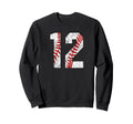 Baseball Mom 12 Jersey Baseball Sweatshirt - Fun Novelty Design for Adults - T-Shirt, Sweatshirt, Hoodie