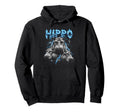 Hippo 90S Heavy Metal Hippopotamus Hoodie - Novelty Apparel Men Women - T-Shirt, Sweatshirt, Hoodie