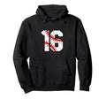 Baseball Player Jersey Number 16 16 Proud Hoodie - Minimalist Print Unisex - T-Shirt, Sweatshirt, Hoodie