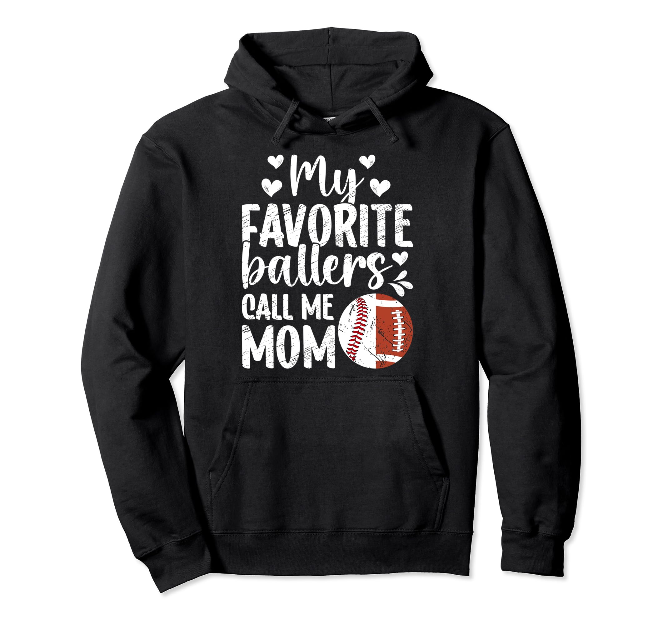 My Favorite Ballers Call Me Mom Football Hoodie - Minimalist Print Unisex - T-Shirt, Sweatshirt, Hoodie