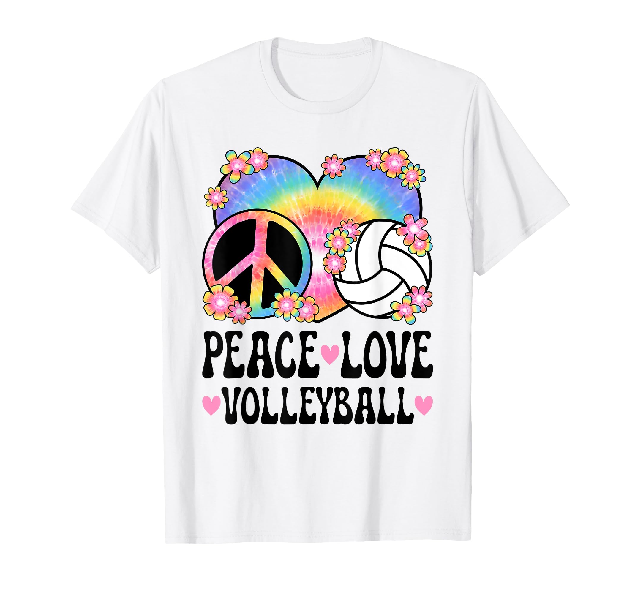 Peace Love Volleyball Lover 60S 70S T-Shirt - Novelty Apparel Unisex - T-Shirt, Sweatshirt, Hoodie