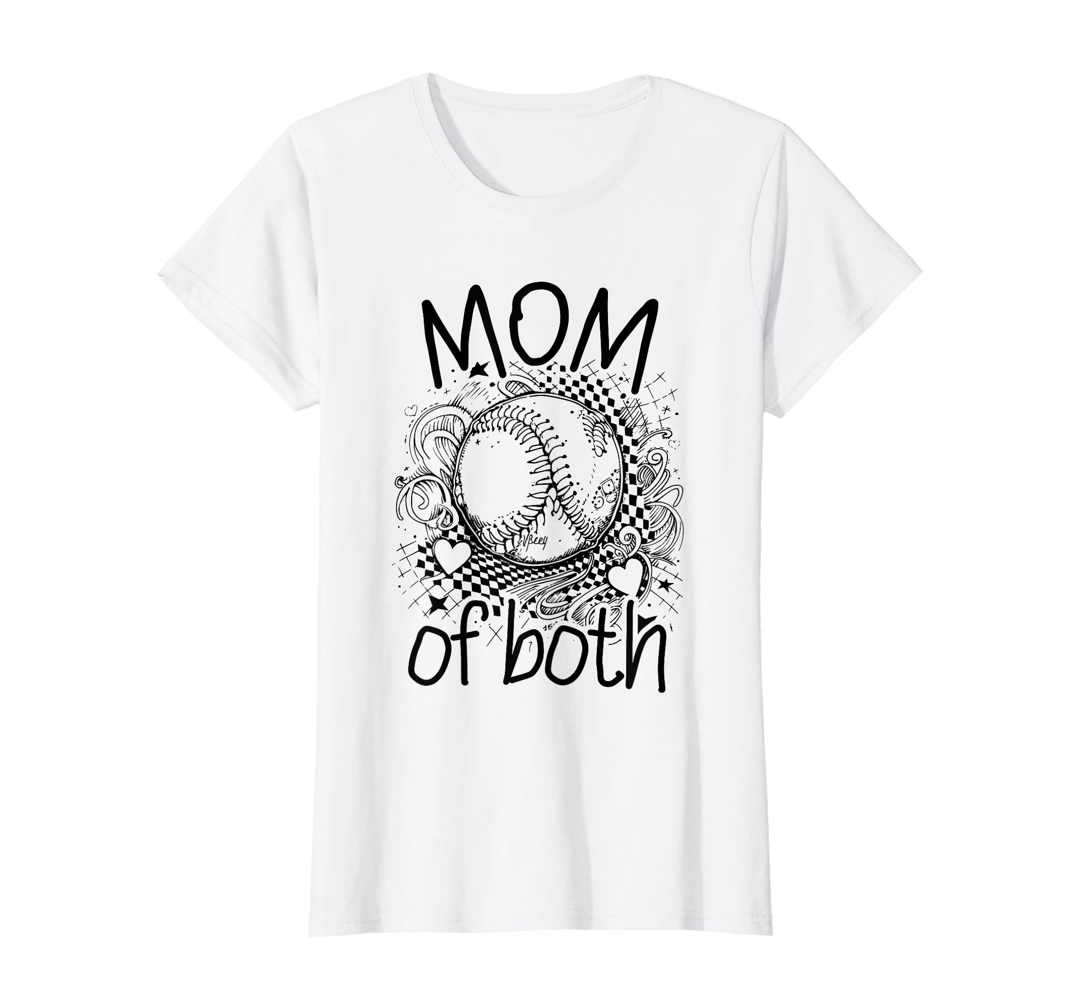 Womens Mom Both Softball Baseball Mama T-Shirt - Trendy Graphic Men Women - T-Shirt, Sweatshirt, Hoodie