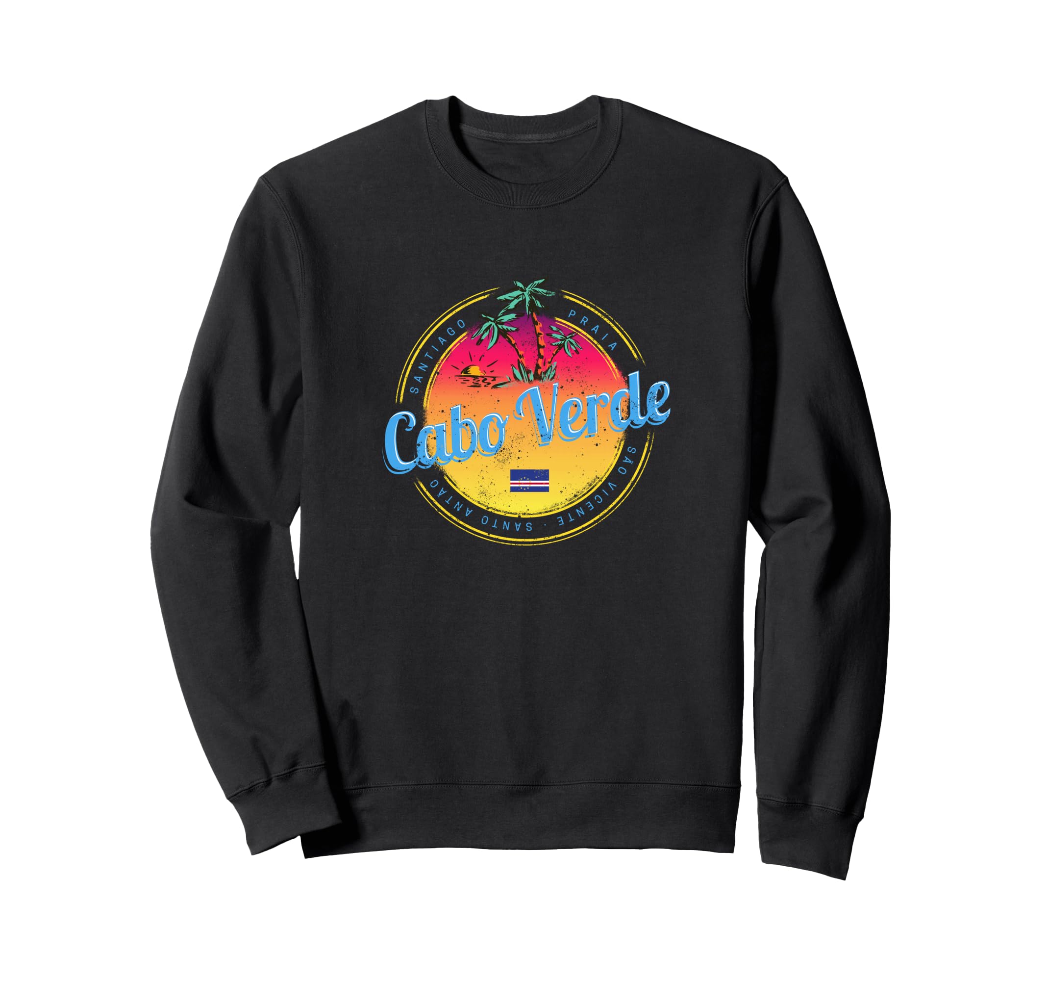 Cape Verde Island Sunset Palm Tree Sweatshirt - Aesthetic Graphic Unisex - T-Shirt, Sweatshirt, Hoodie