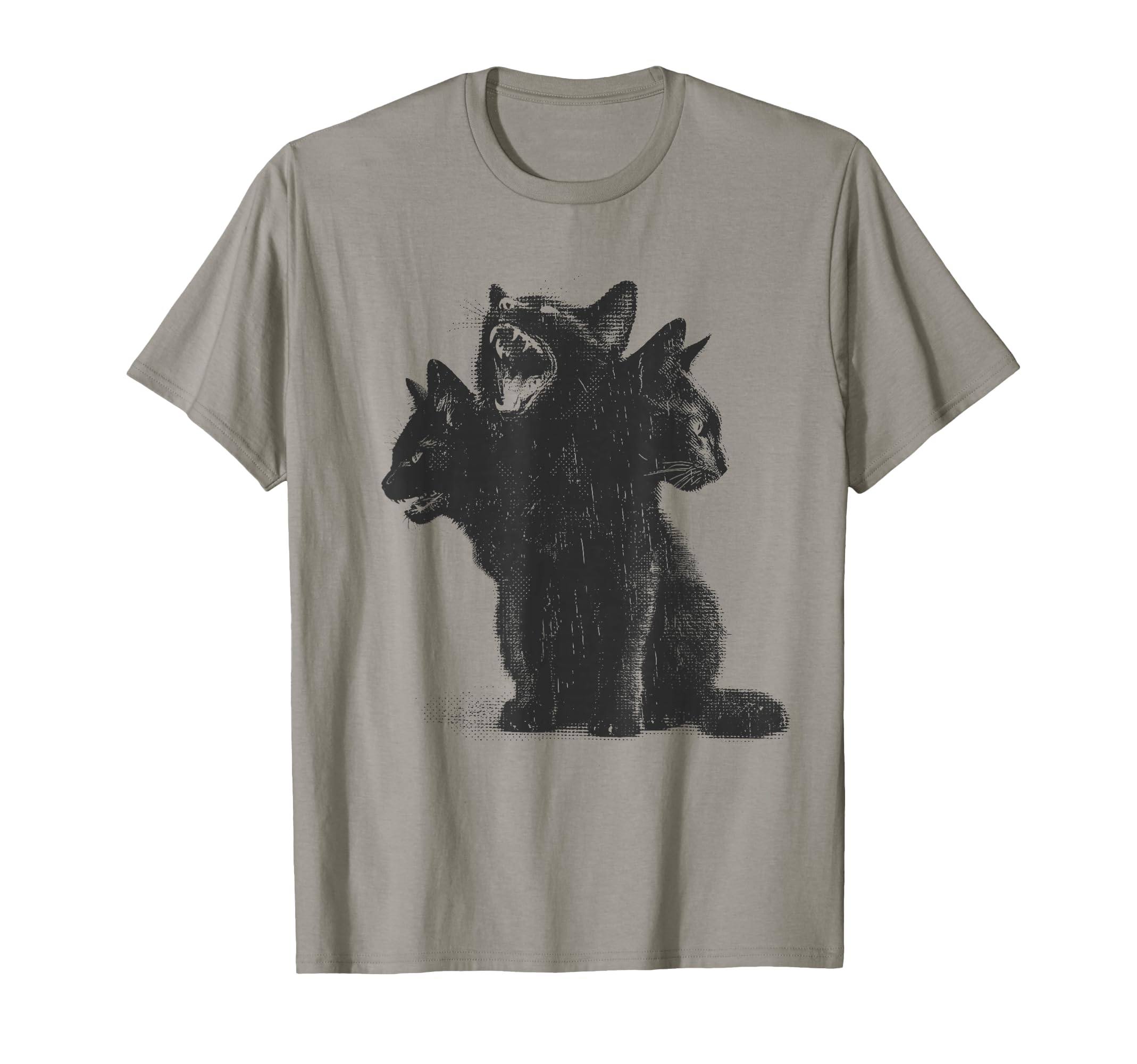 3 Headed Cat Grunge Alt 90S T-Shirt - Casual Everyday Wear for Adults - T-Shirt, Sweatshirt, Hoodie