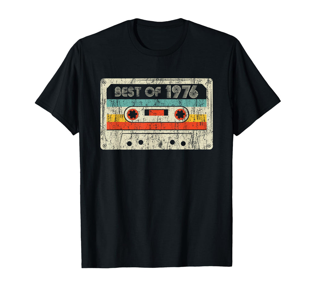 Best 1976 Birthday Yrs 1976 Cassette Tape T-Shirt - Trendy Graphic Unisex - T-Shirt, Sweatshirt, Hoodie