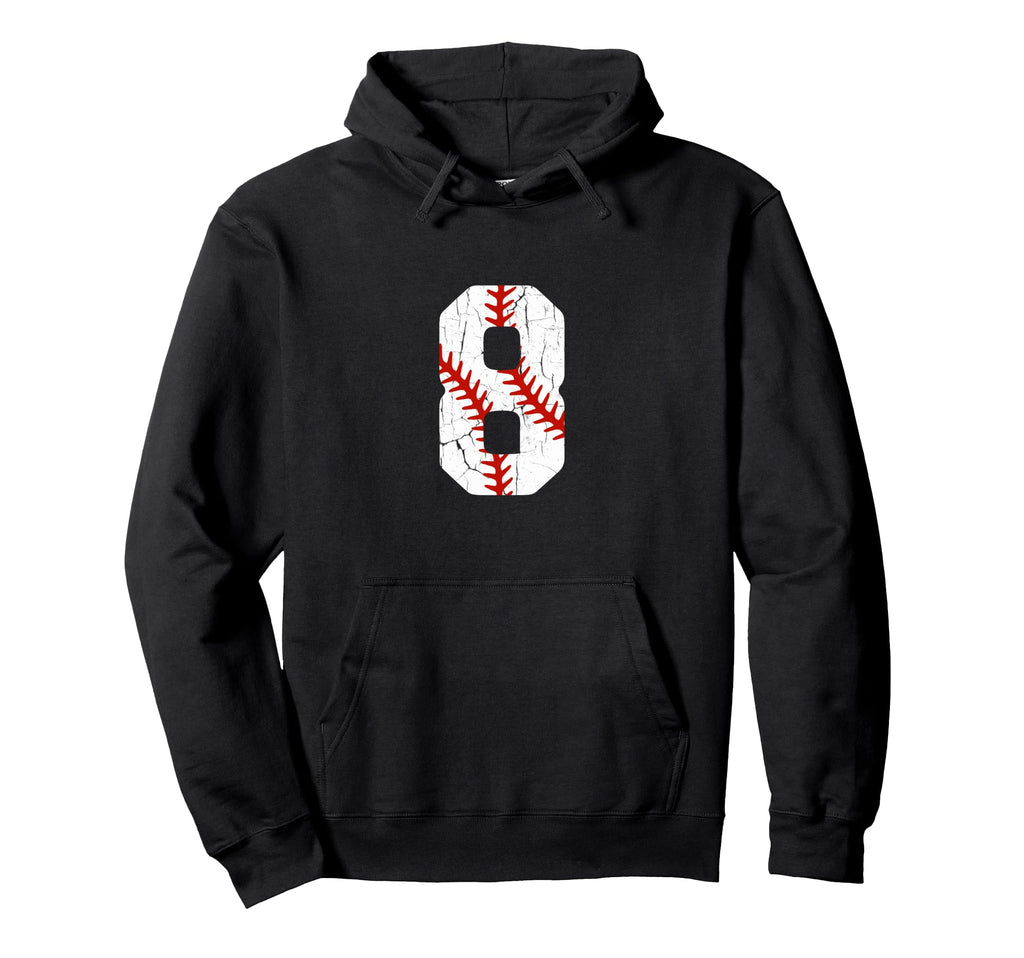 Baseball Player Jersey Number 8 8 Hoodie - Fun Novelty Design for Adults - T-Shirt, Sweatshirt, Hoodie