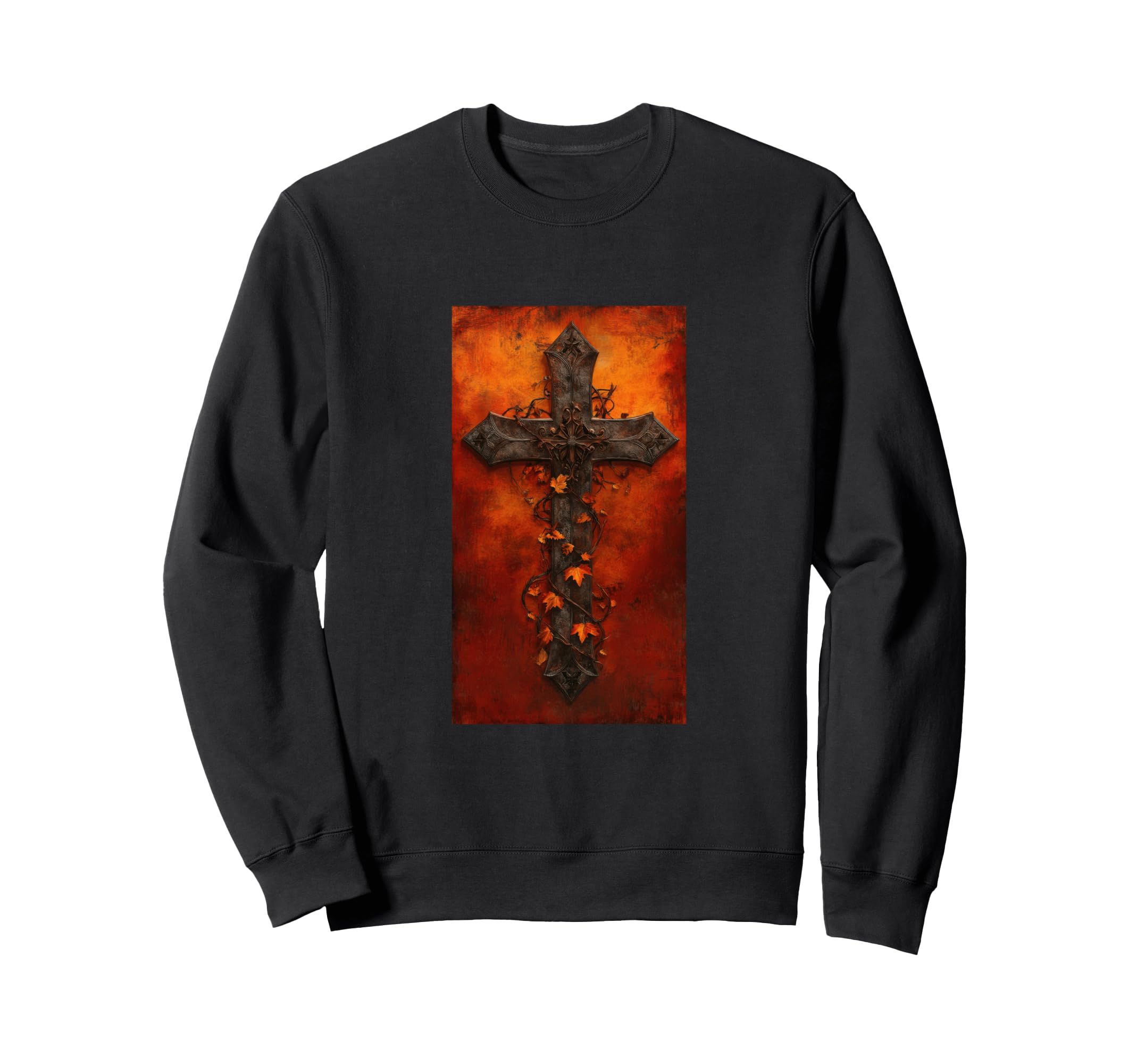 Gothic Cross Grunge Aesthetic Y2K Sweatshirt - Unique Graphic for Adults - T-Shirt, Sweatshirt, Hoodie