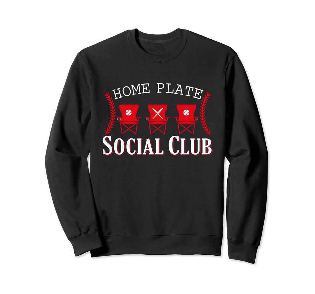 Home Plate Social Club Softball Sweatshirt - Aesthetic Graphic for Adults - T-Shirt, Sweatshirt, Hoodie