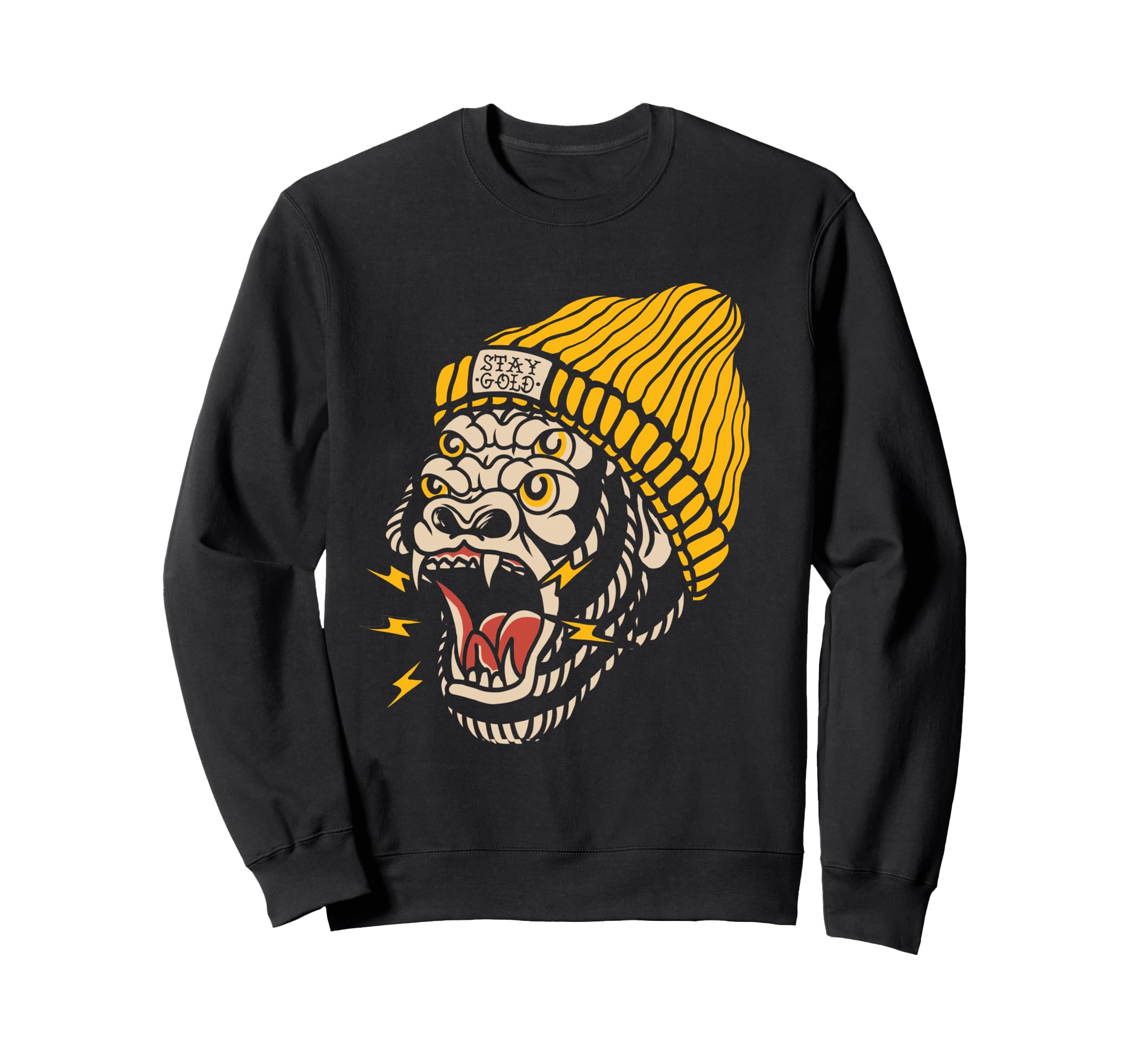 Gorilla Inked Flash Old School Sweatshirt - Casual Everyday Wear Men Women - T-Shirt, Sweatshirt, Hoodie
