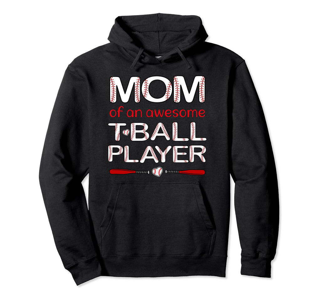 Mom Awesome T Ball Player Baseball Hoodie - Minimalist Print Men Women - T-Shirt, Sweatshirt, Hoodie