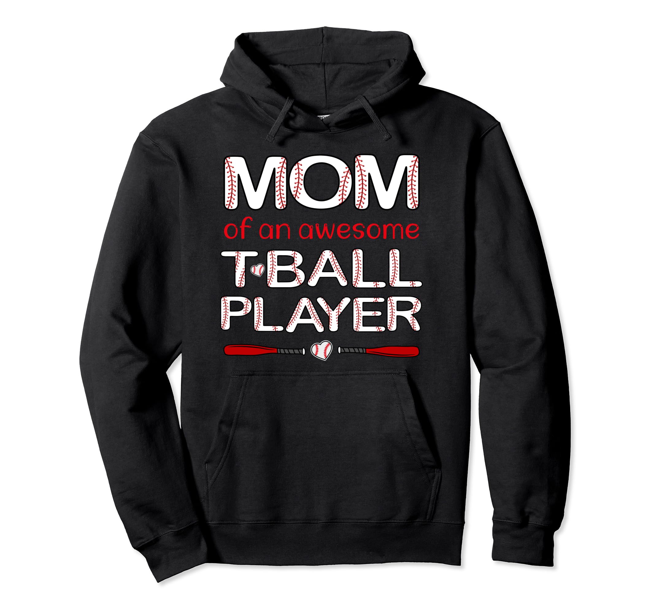 Mom Awesome T Ball Player Baseball Hoodie - Minimalist Print Men Women - T-Shirt, Sweatshirt, Hoodie