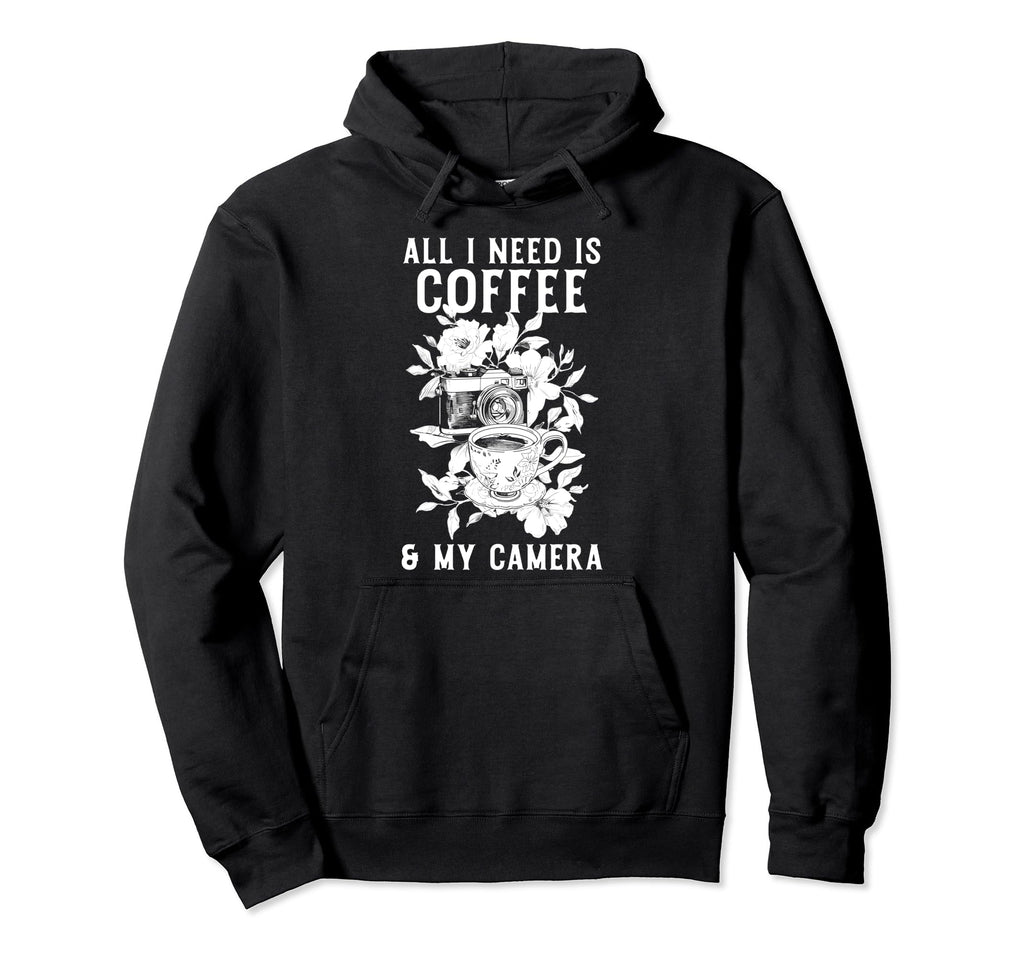 Coffee Camera Photographer Flowers Hoodie - Trendy Graphic Men Women - T-Shirt, Sweatshirt, Hoodie