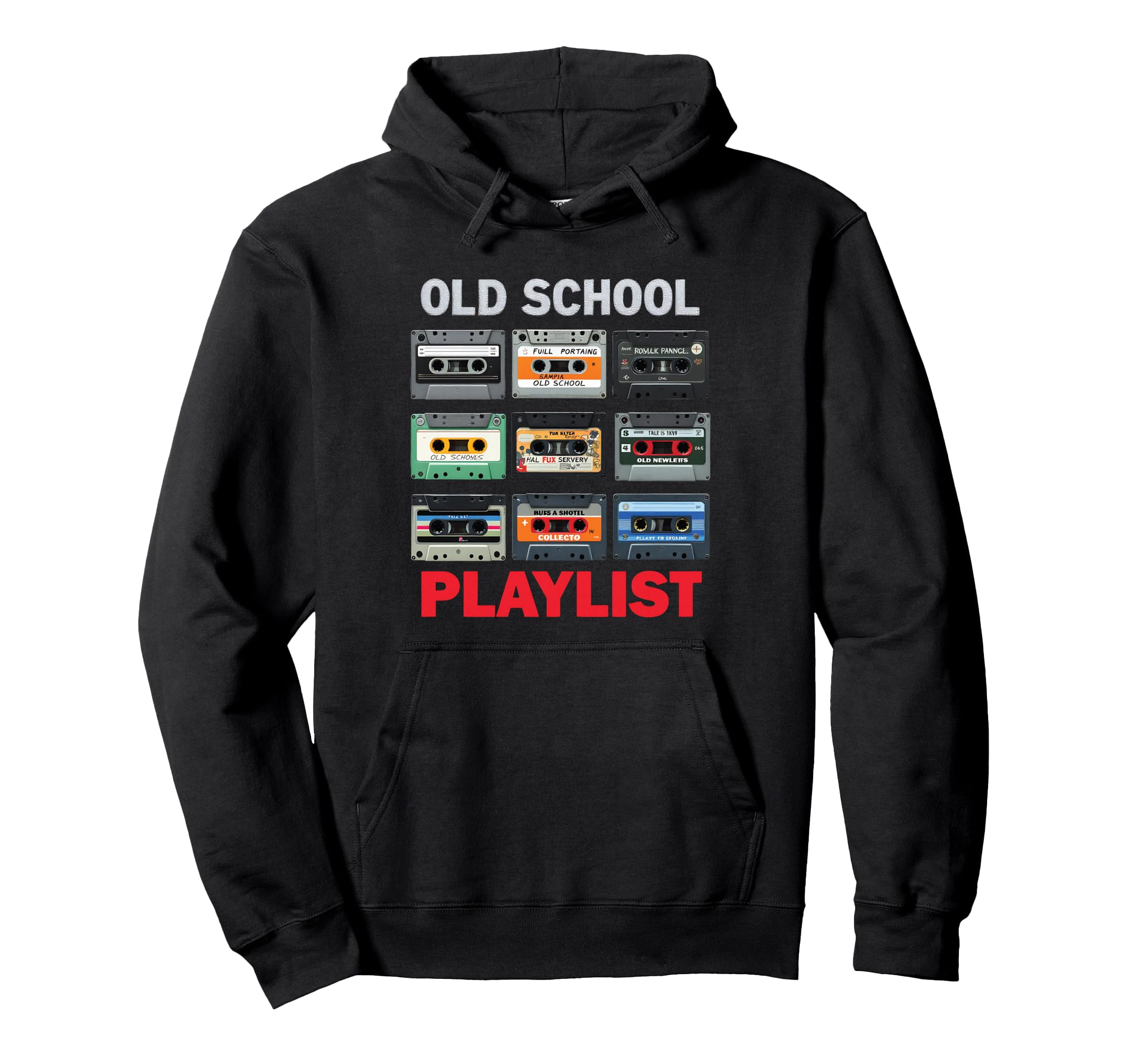Old School Playlist 80S Cassettes Hoodie - Casual Everyday Wear Unisex - T-Shirt, Sweatshirt, Hoodie