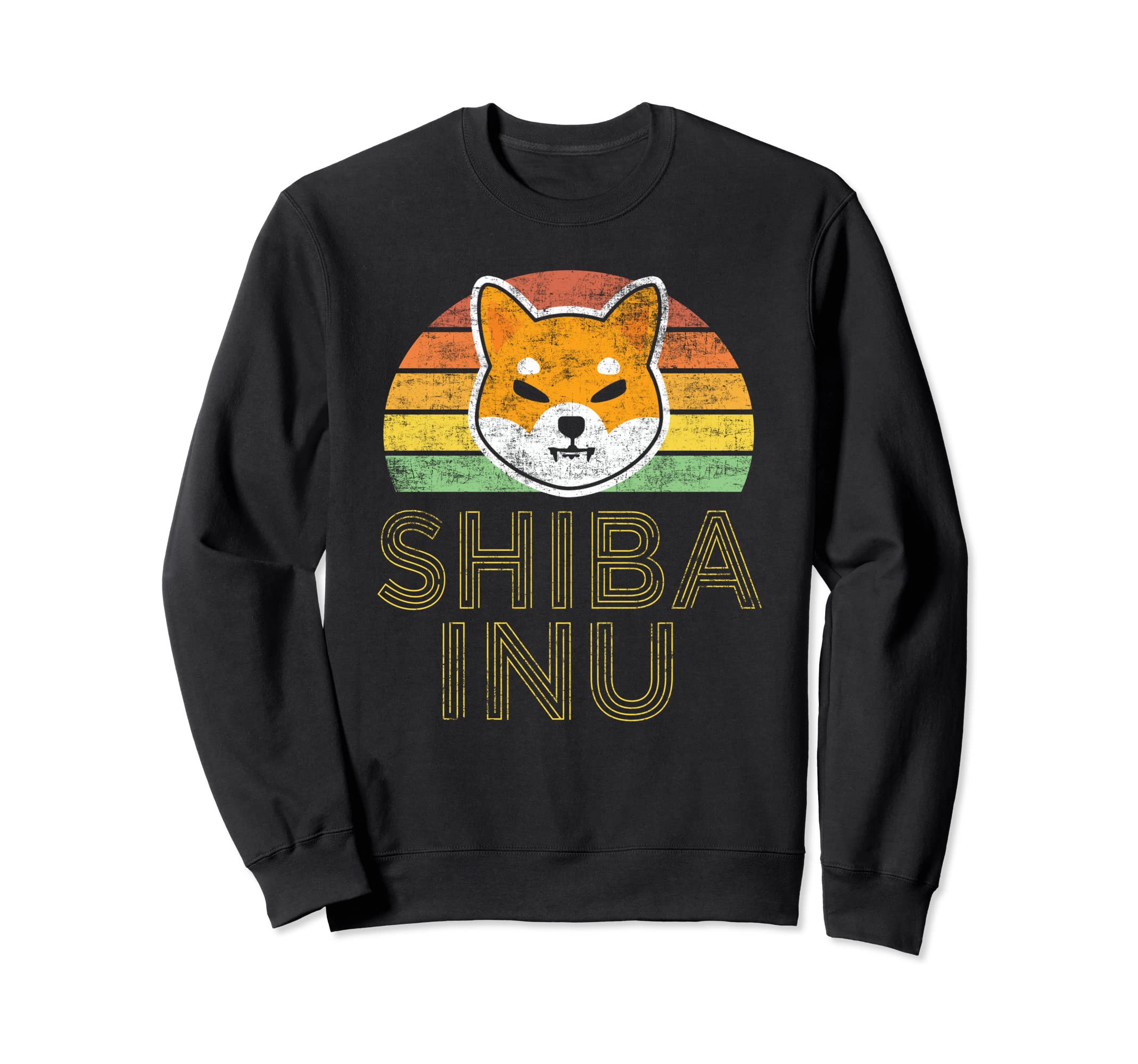 Shiba Inu Shibacoin Distressed Token Sweatshirt - Graphic Print for Adults - T-Shirt, Sweatshirt, Hoodie