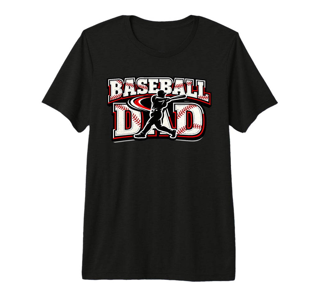Baseball Dad Game Day Varsity Tri T-Shirt - Fun Novelty Design for Adults - T-Shirt, Sweatshirt, Hoodie