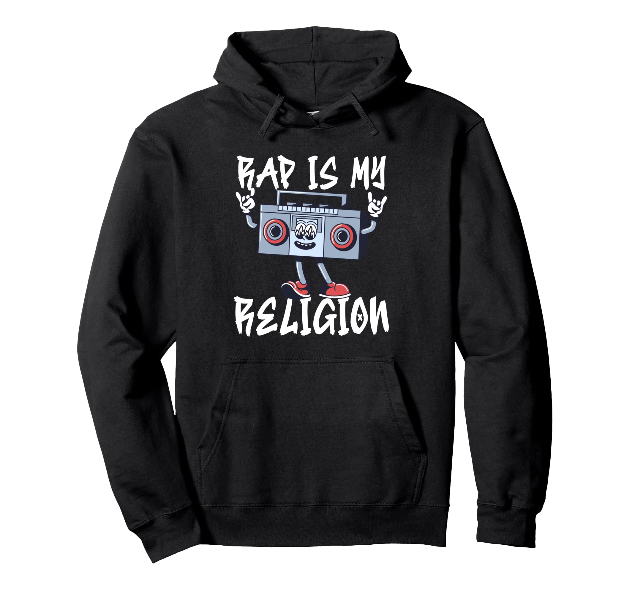 Hip Hop Rap Is My Religion Boombox Hoodie - Custom Art Print Unisex - T-Shirt, Sweatshirt, Hoodie