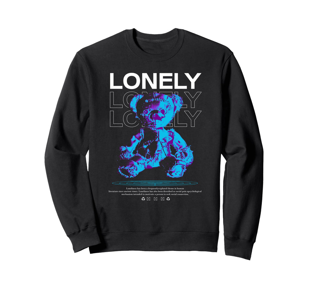 Y2K Lonely Bear Bold Urban Graffiti Sweatshirt - Unique Graphic Unisex - T-Shirt, Sweatshirt, Hoodie