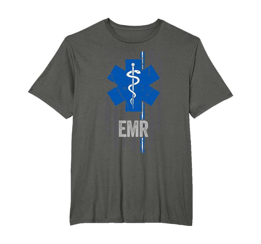 American Flag Blue Thin Line Emr T-Shirt - Custom Art Print for Adults - T-Shirt, Sweatshirt, Hoodie
