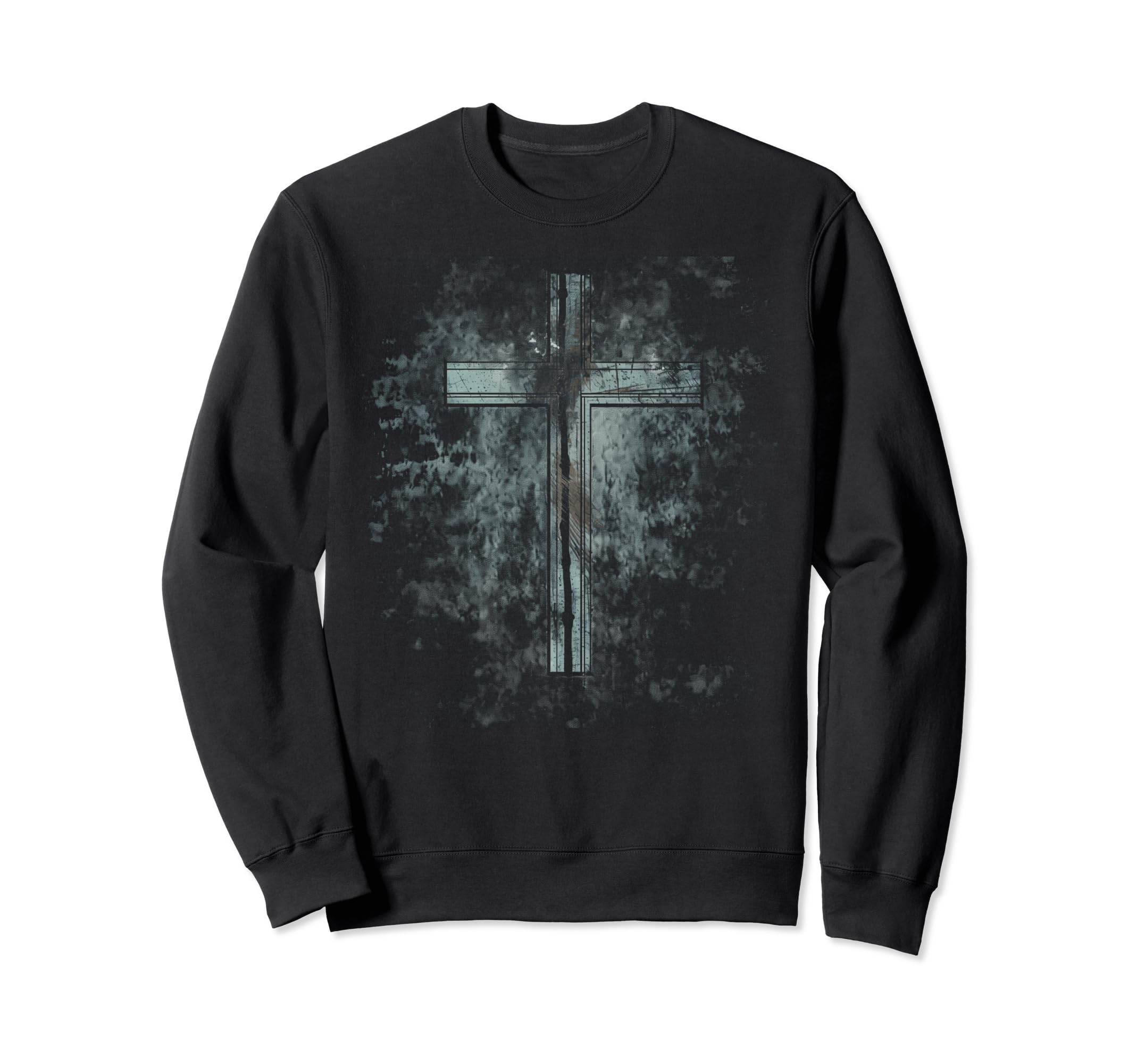 Cross Distressed 90S Goth Grunge Sweatshirt - Streetwear Style Unisex - T-Shirt, Sweatshirt, Hoodie