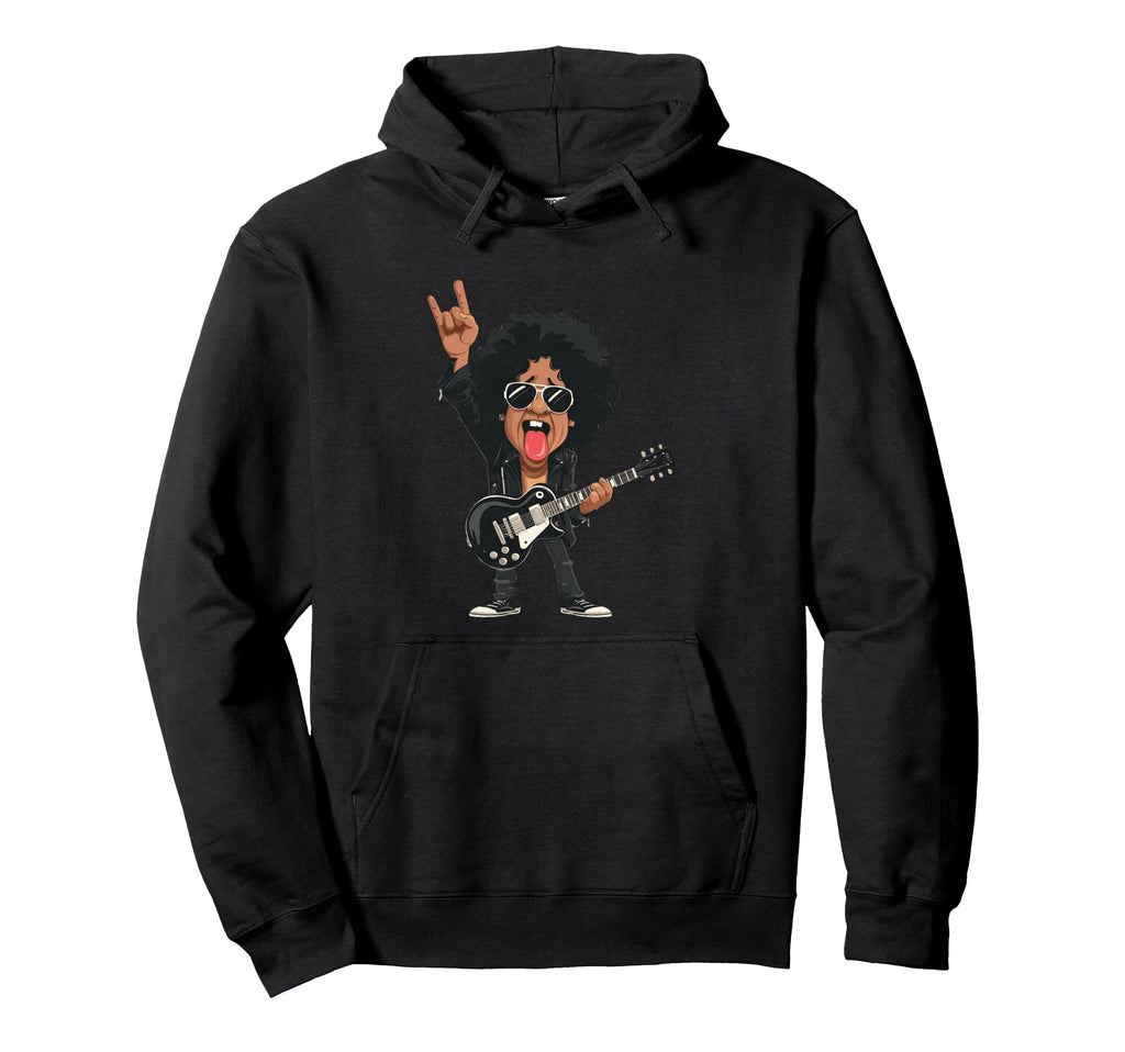 Funny Guitarist Rock Music Hairy Rockstar Hoodie - Trendy Graphic Unisex - T-Shirt, Sweatshirt, Hoodie
