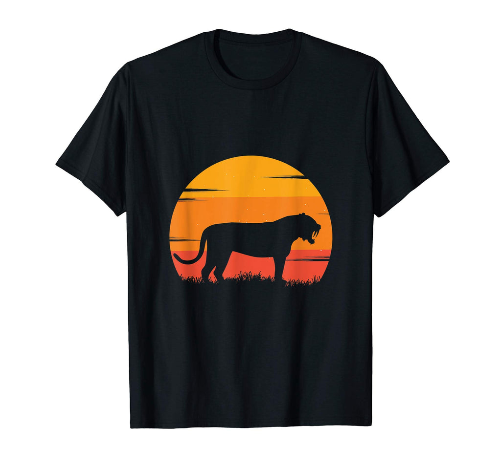 Smilodon Sunset Sabre Toothed Tiger T-Shirt - Graphic Print for Adults - T-Shirt, Sweatshirt, Hoodie