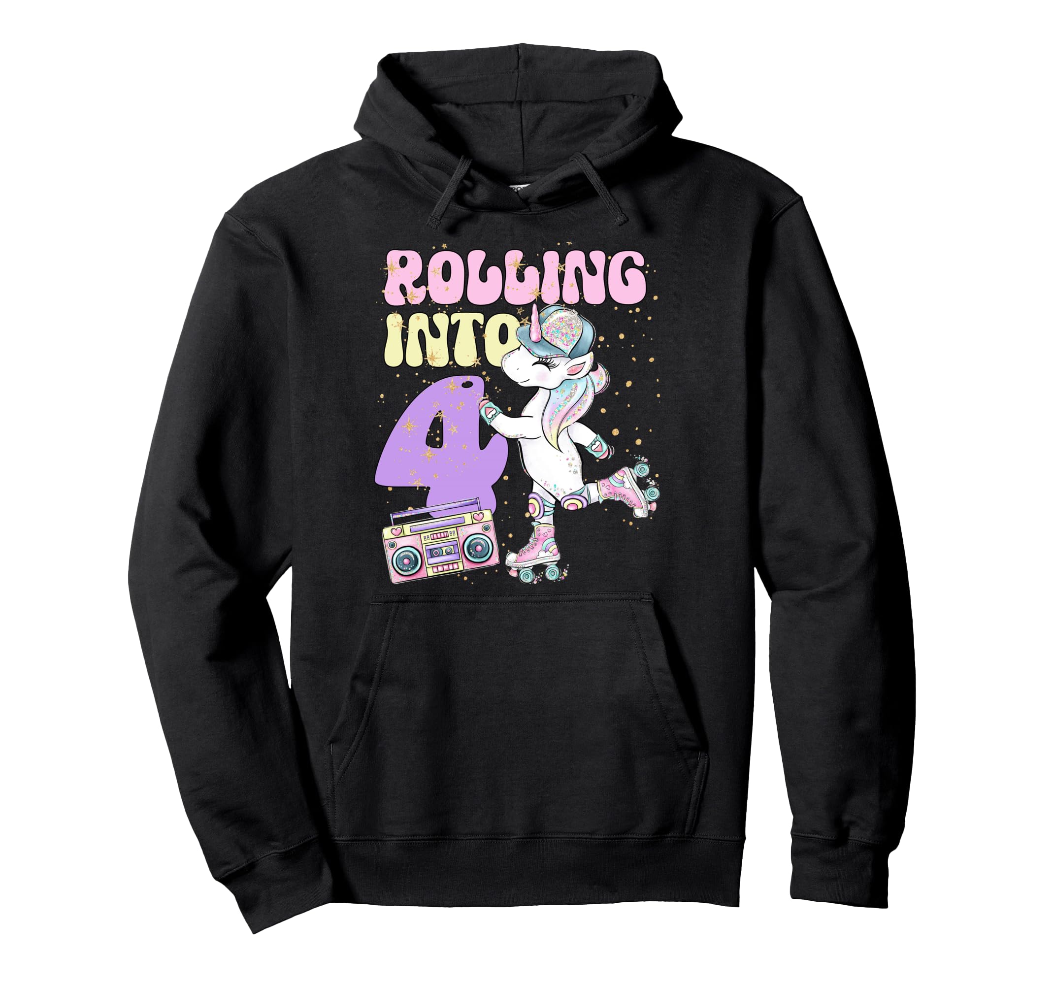 4Th Birthday Roller Skate Party Hoodie - Custom Art Print for Adults - T-Shirt, Sweatshirt, Hoodie
